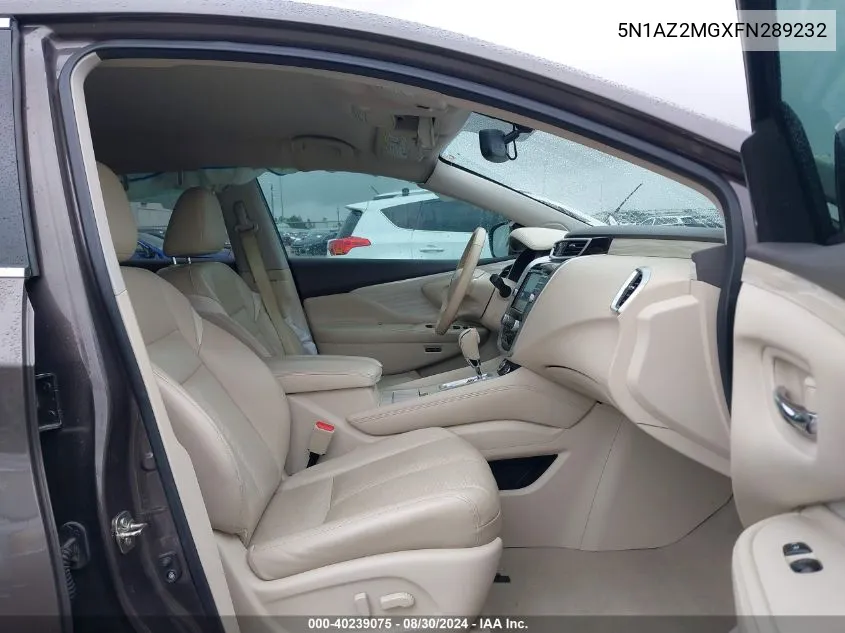 5N1AZ2MGXFN289232 2015 Nissan Murano Sl