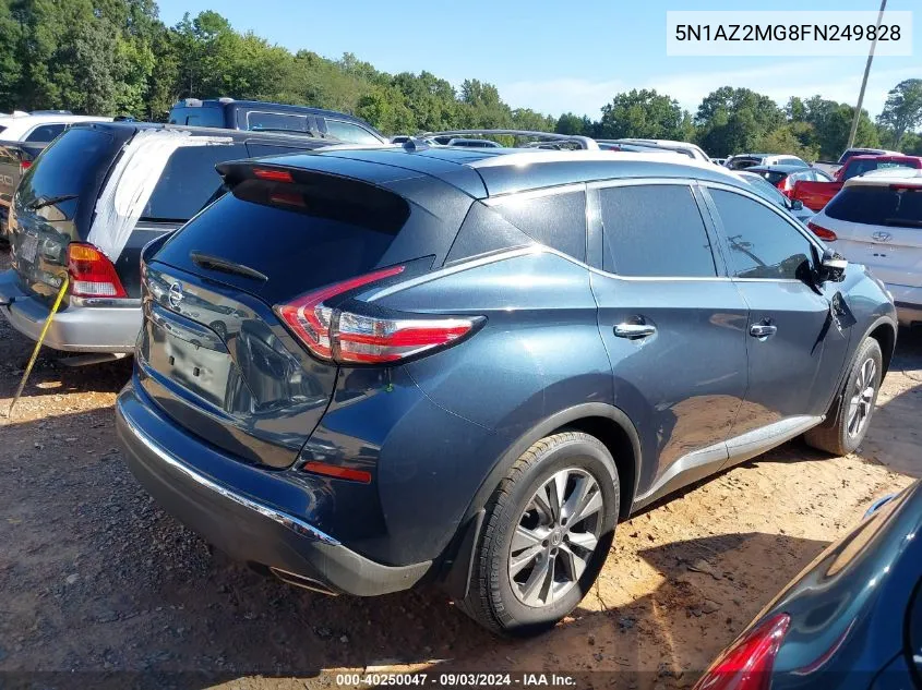 2015 Nissan Murano Sl VIN: 5N1AZ2MG8FN249828 Lot: 40250047