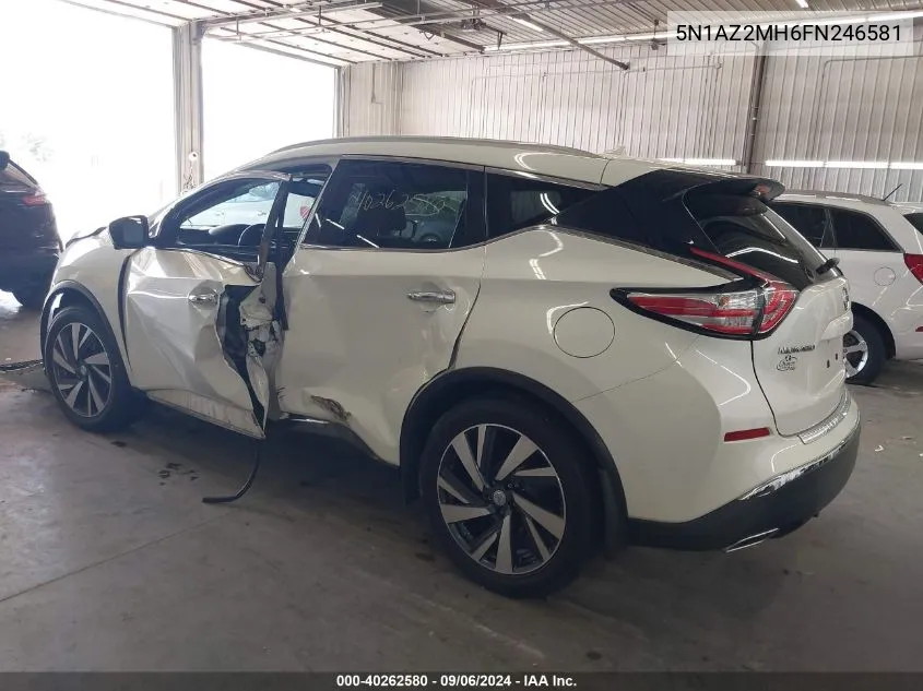 2015 Nissan Murano Platinum/S/Sl/Sv VIN: 5N1AZ2MH6FN246581 Lot: 40262580