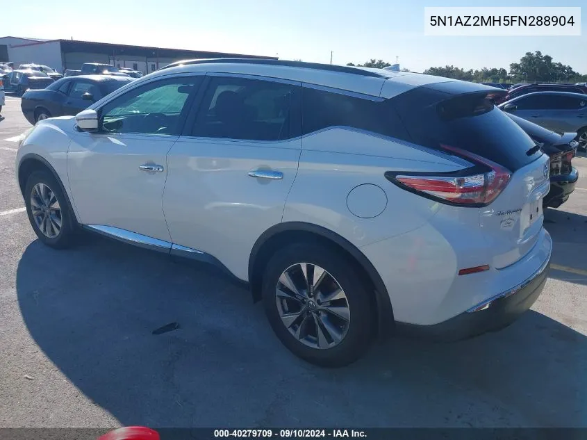 2015 Nissan Murano S/Sl/Sv/Platinum VIN: 5N1AZ2MH5FN288904 Lot: 40279709