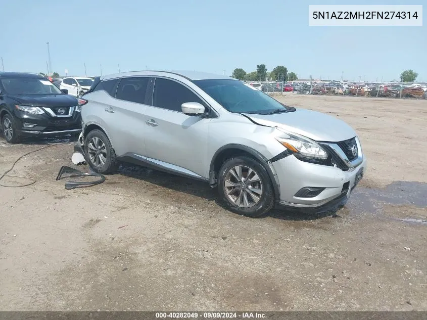 5N1AZ2MH2FN274314 2015 Nissan Murano S