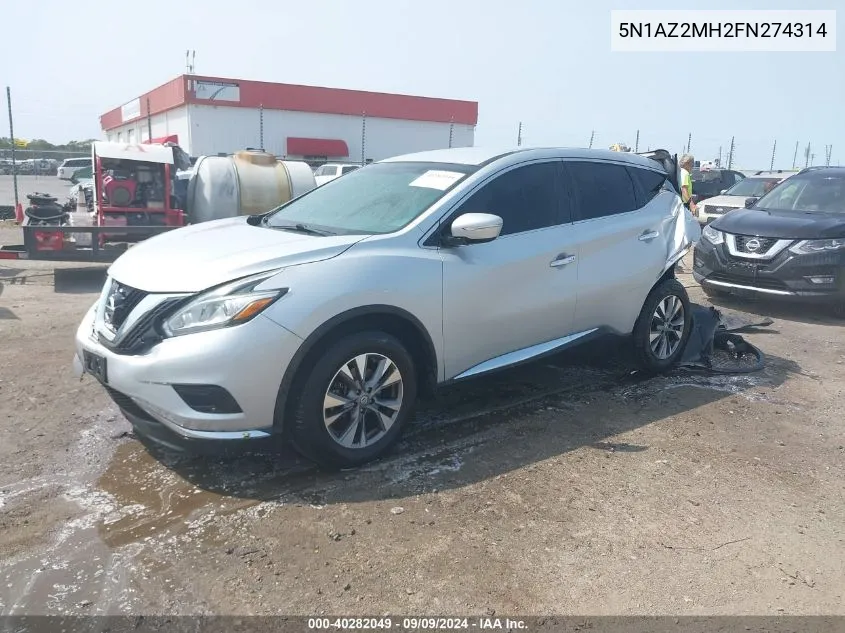 5N1AZ2MH2FN274314 2015 Nissan Murano S