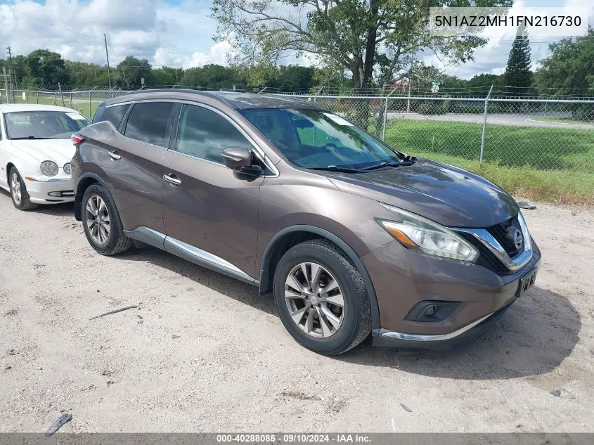 2015 Nissan Murano Sv VIN: 5N1AZ2MH1FN216730 Lot: 40288085