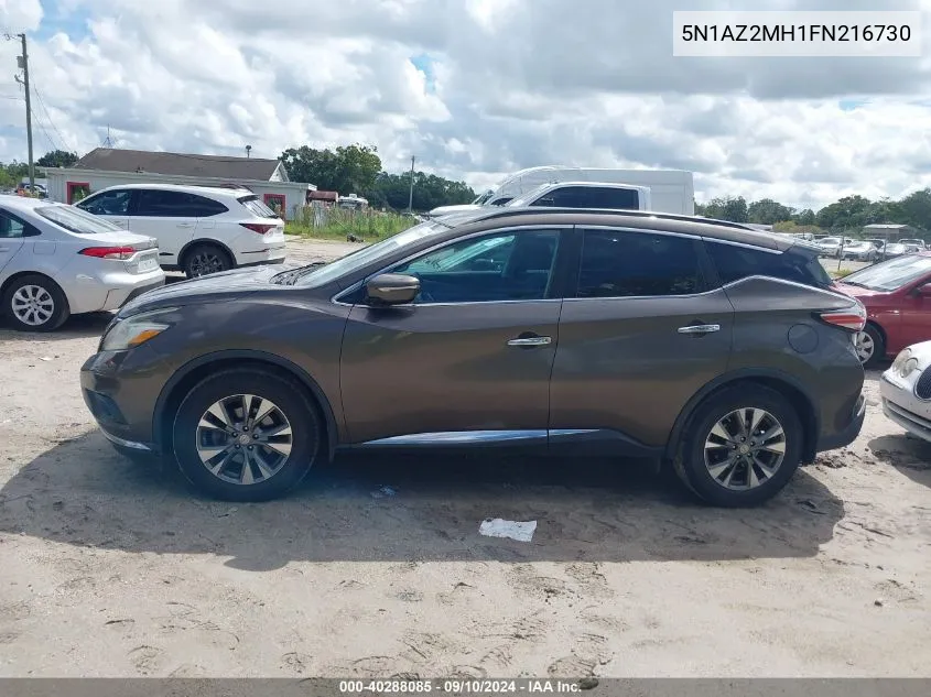 5N1AZ2MH1FN216730 2015 Nissan Murano Sv