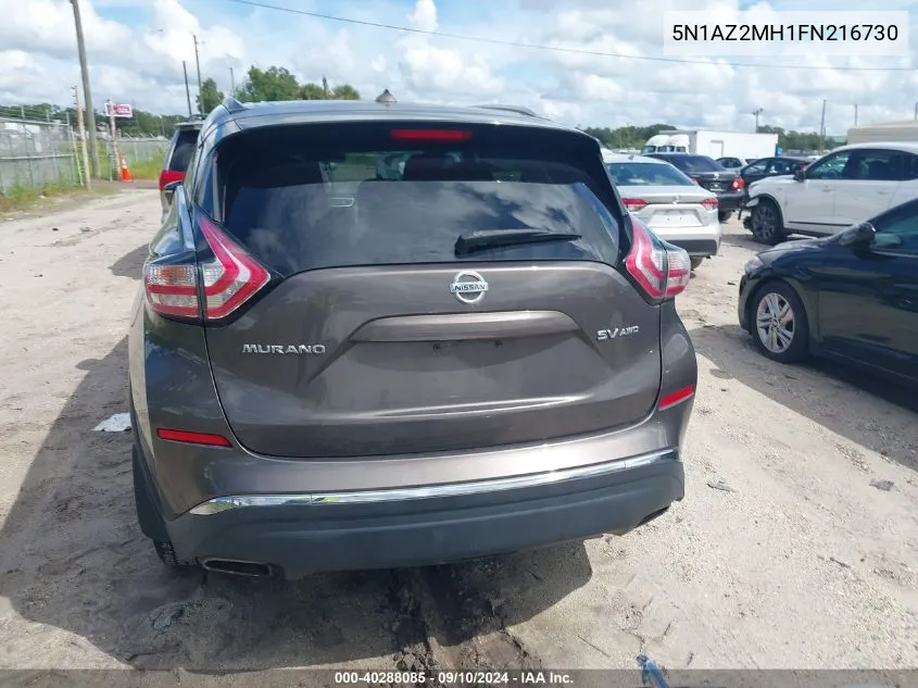 5N1AZ2MH1FN216730 2015 Nissan Murano Sv