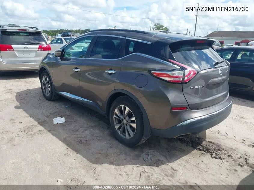 5N1AZ2MH1FN216730 2015 Nissan Murano Sv