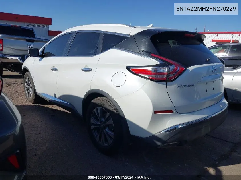 2015 Nissan Murano Sl VIN: 5N1AZ2MH2FN270229 Lot: 40357353