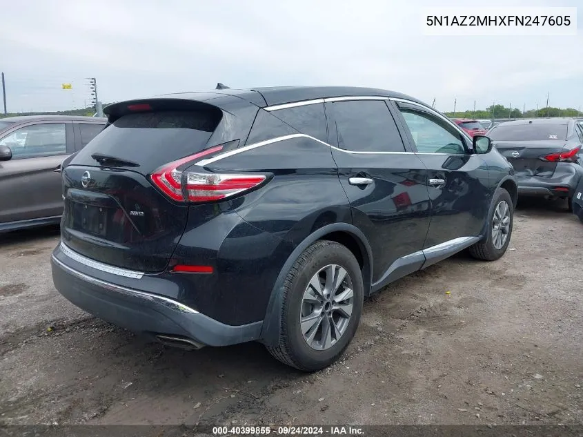 2015 Nissan Murano S/Sl/Sv/Platinum VIN: 5N1AZ2MHXFN247605 Lot: 40399855