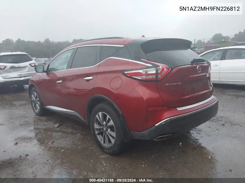 5N1AZ2MH9FN226812 2015 Nissan Murano Sv