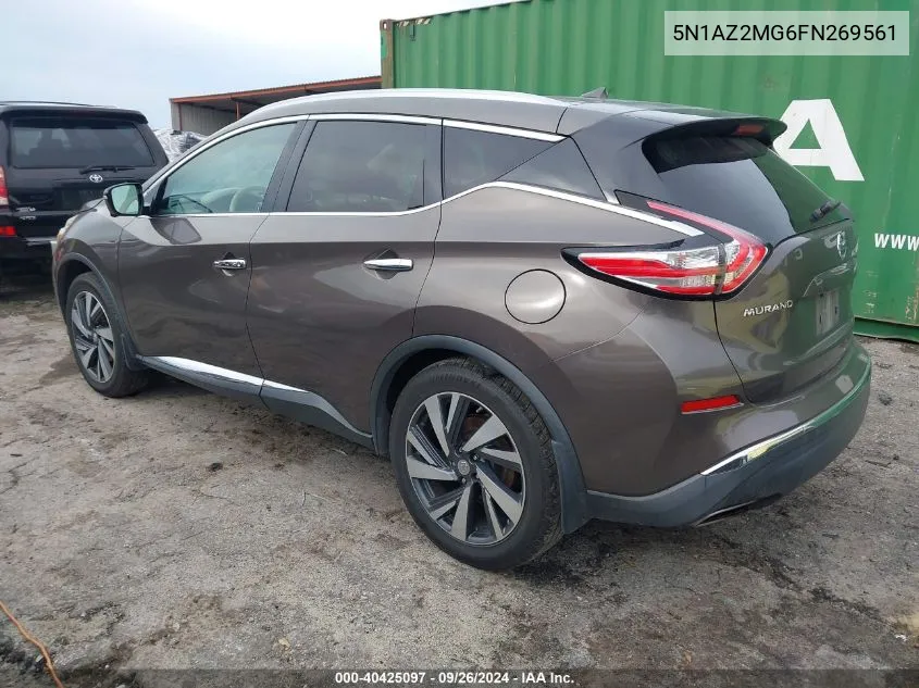 2015 Nissan Murano S/Sl/Sv/Platinum VIN: 5N1AZ2MG6FN269561 Lot: 40425097