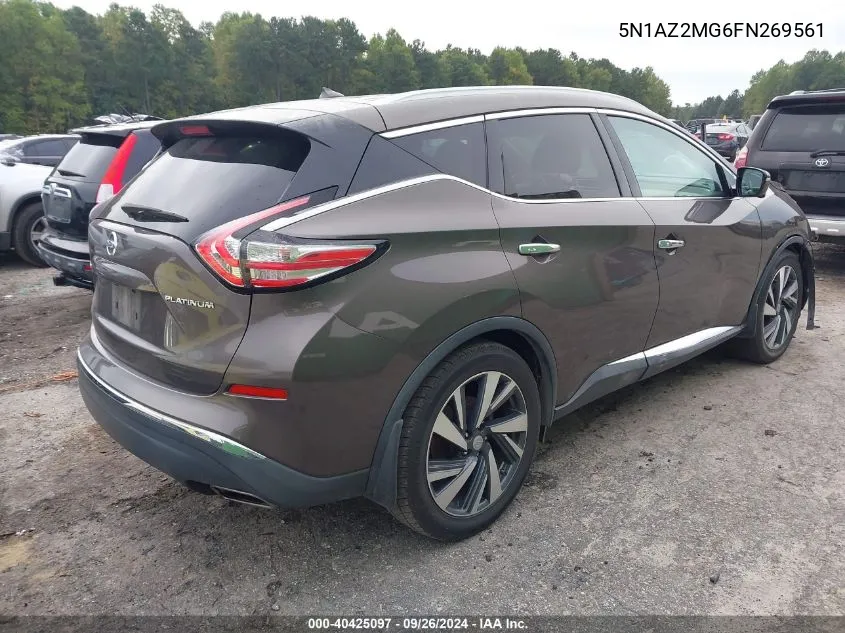 2015 Nissan Murano S/Sl/Sv/Platinum VIN: 5N1AZ2MG6FN269561 Lot: 40425097