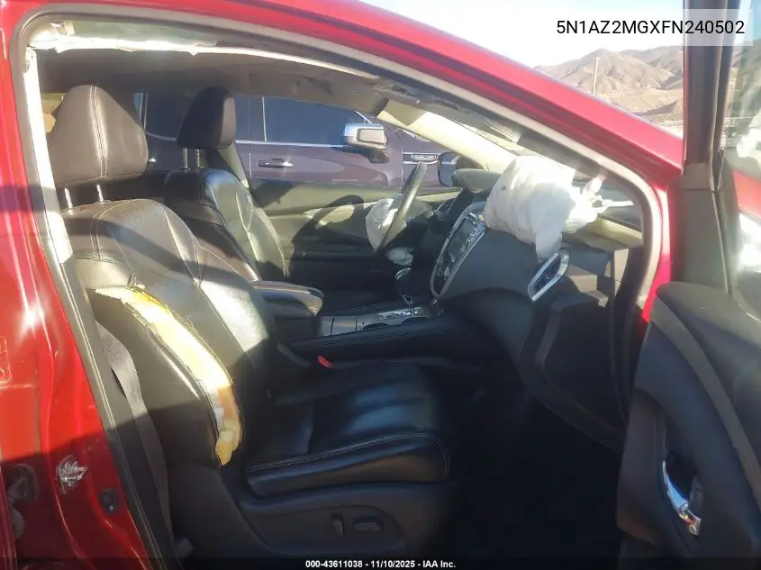5N1AZ2MGXFN240502 2015 Nissan Murano Sl