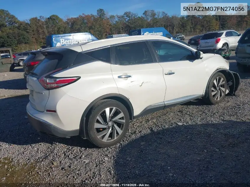 5N1AZ2MG7FN274056 2015 Nissan Murano Platinum