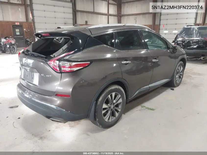 5N1AZ2MH3FN220374 2015 Nissan Murano Sl