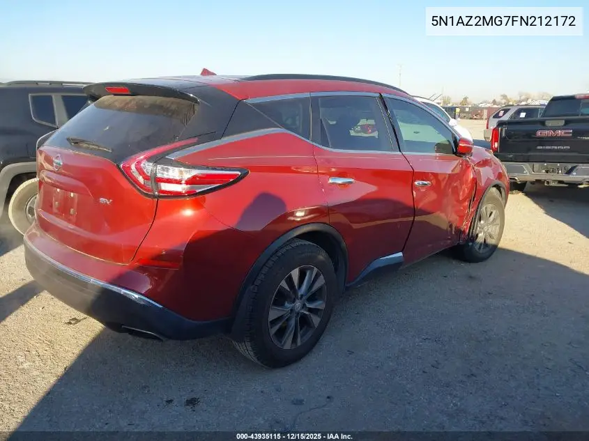 5N1AZ2MG7FN212172 2015 Nissan Murano Sv