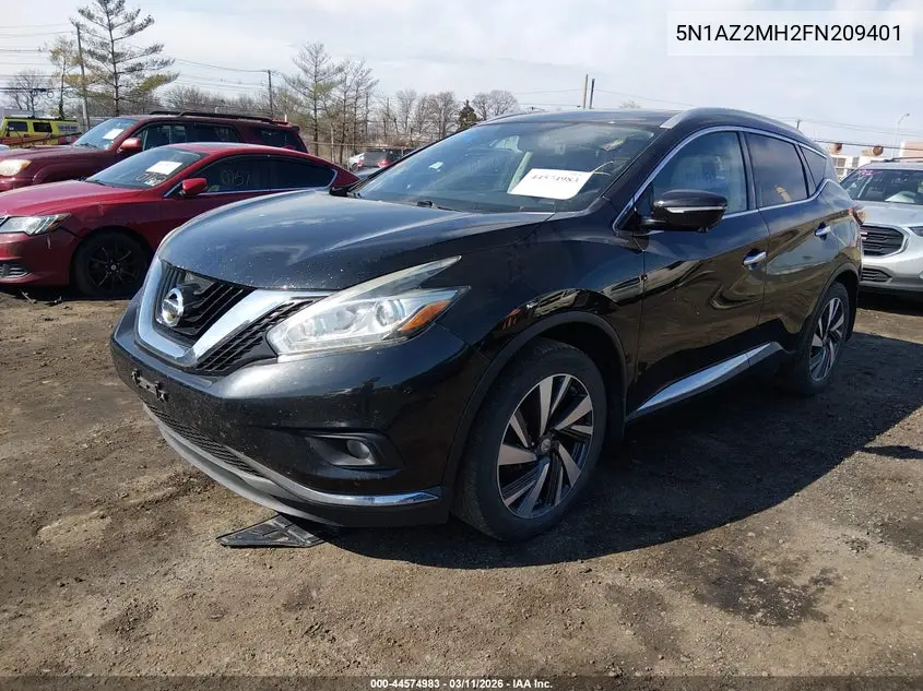 5N1AZ2MH2FN209401 2015 Nissan Murano Platinum