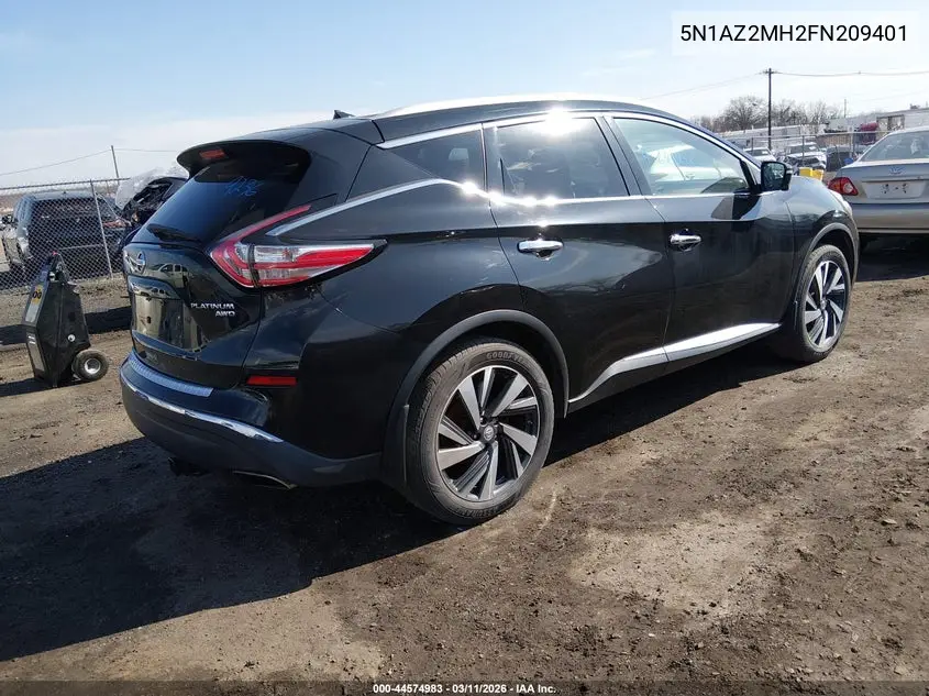 5N1AZ2MH2FN209401 2015 Nissan Murano Platinum