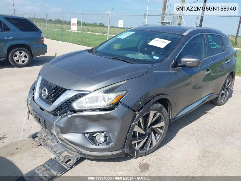 5N1AZ2MG5GN158940 2016 Nissan Murano Platinum