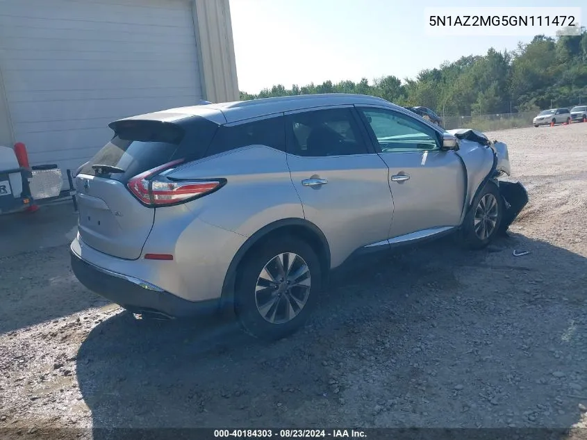 5N1AZ2MG5GN111472 2016 Nissan Murano Sl