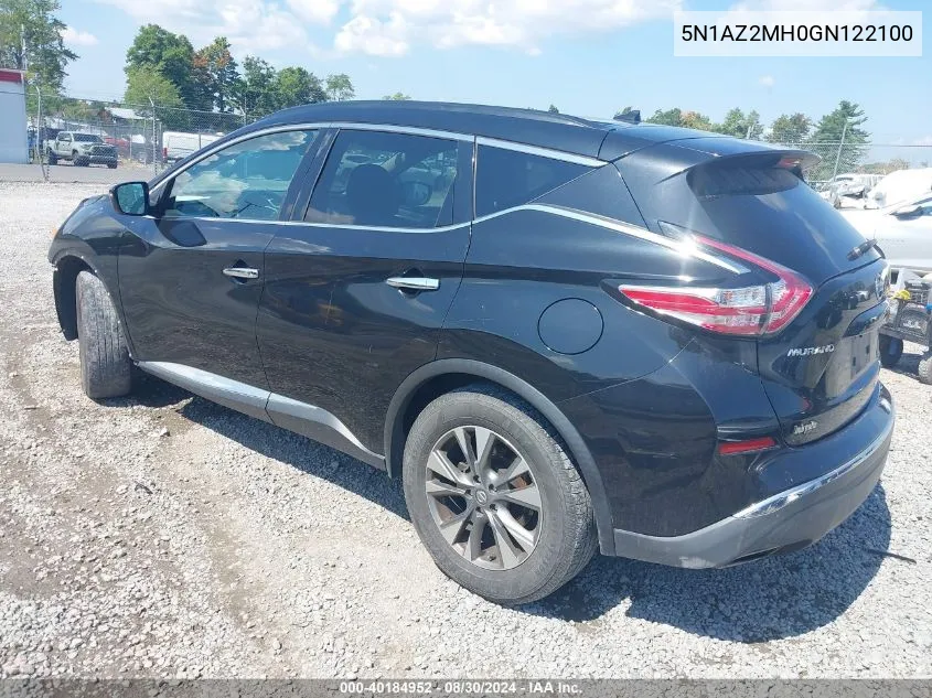 2016 Nissan Murano VIN: 5N1AZ2MH0GN122100 Lot: 40184952