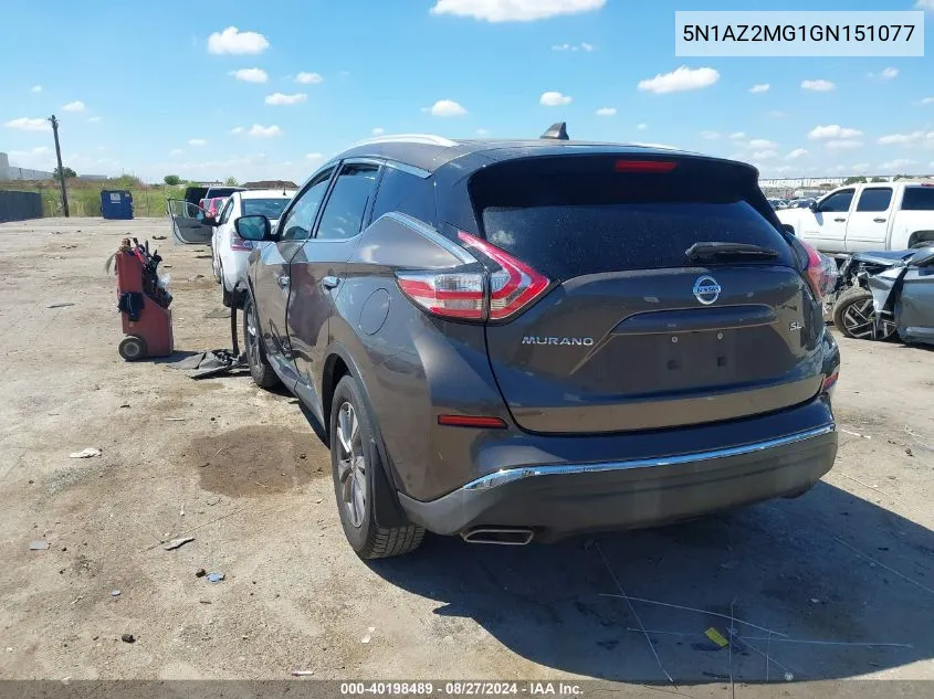 5N1AZ2MG1GN151077 2016 Nissan Murano Sl