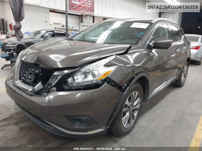 5N1AZ2MG2GN136328 2016 Nissan Murano Sl