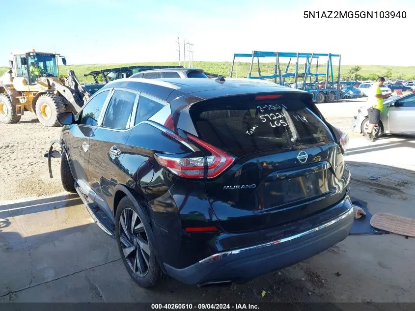 5N1AZ2MG5GN103940 2016 Nissan Murano S/Sl/Sv/Platinum