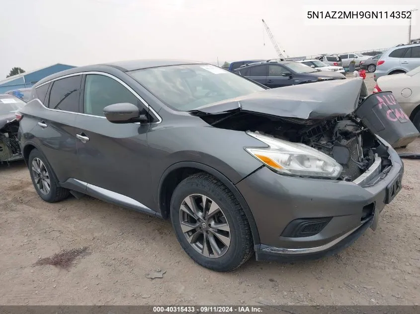 5N1AZ2MH9GN114352 2016 Nissan Murano S/Sl/Sv/Platinum