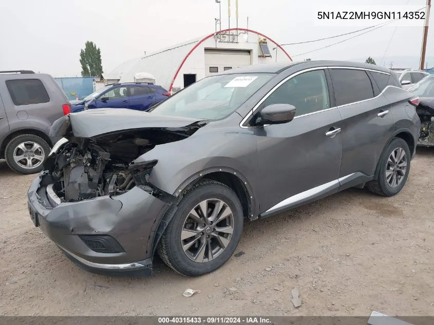 5N1AZ2MH9GN114352 2016 Nissan Murano S/Sl/Sv/Platinum