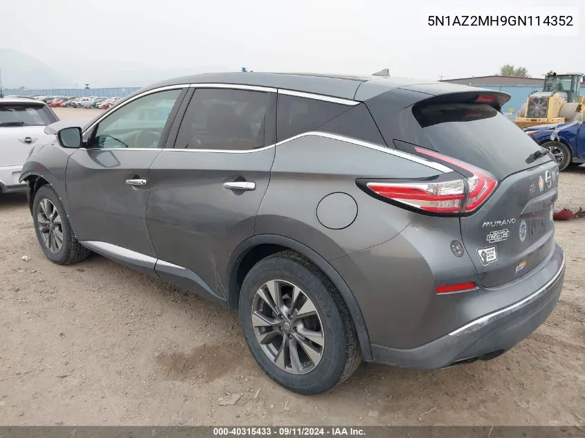 5N1AZ2MH9GN114352 2016 Nissan Murano S/Sl/Sv/Platinum