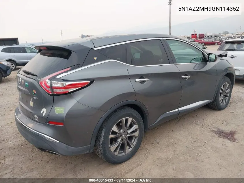 5N1AZ2MH9GN114352 2016 Nissan Murano S/Sl/Sv/Platinum