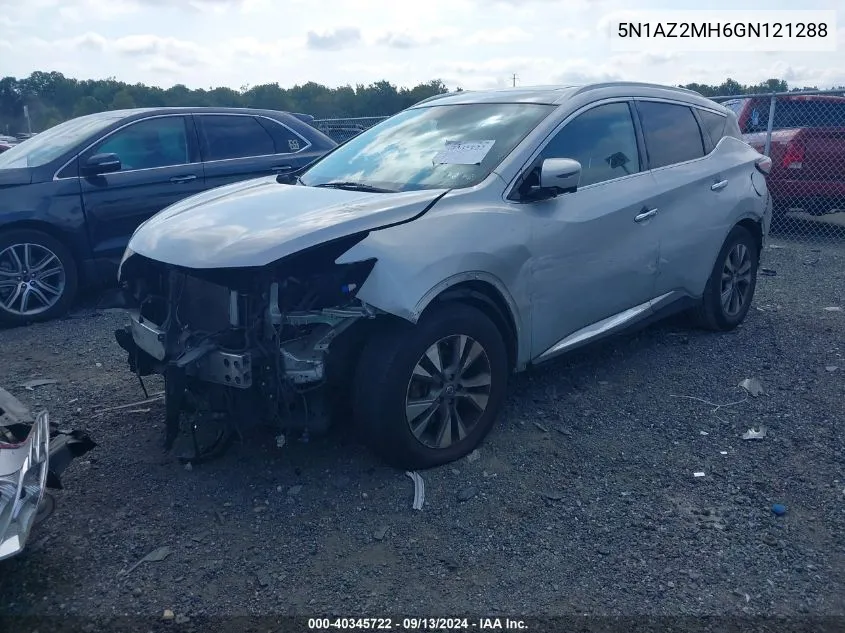 5N1AZ2MH6GN121288 2016 Nissan Murano Sl