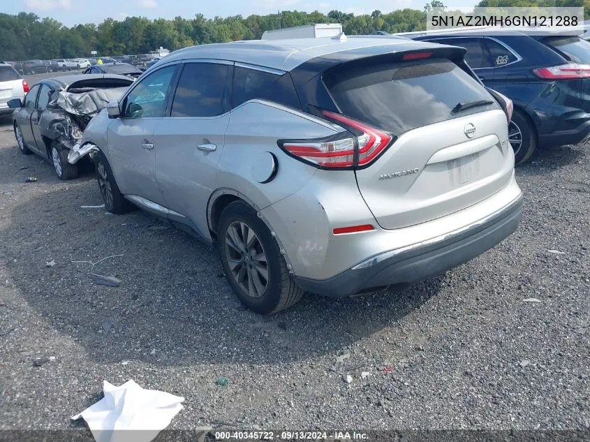 2016 Nissan Murano Sl VIN: 5N1AZ2MH6GN121288 Lot: 40345722