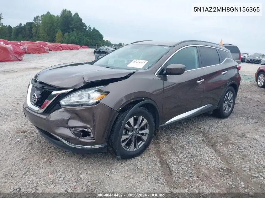 2016 Nissan Murano Sv VIN: 5N1AZ2MH8GN156365 Lot: 40414497