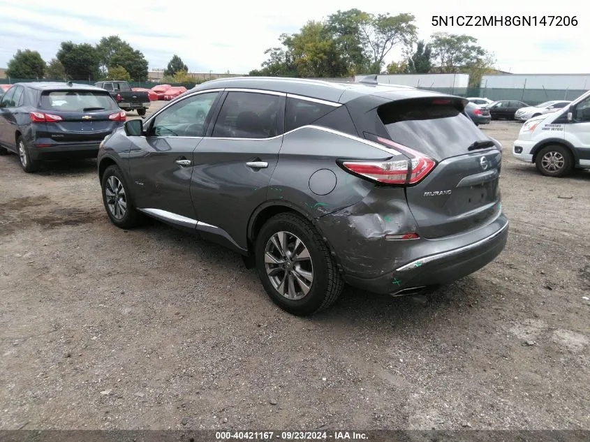 2016 Nissan Murano Hybrid Sl VIN: 5N1CZ2MH8GN147206 Lot: 40421167