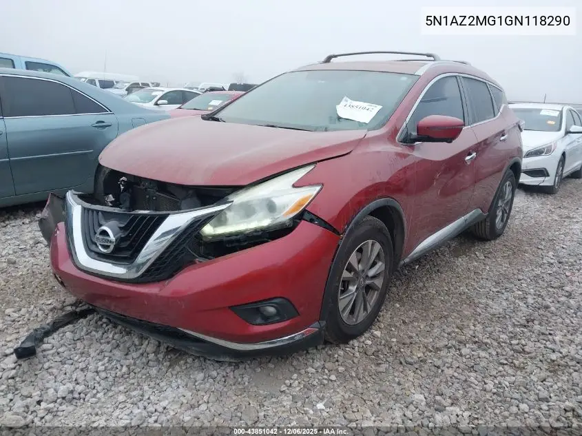 5N1AZ2MG1GN118290 2016 Nissan Murano Sl