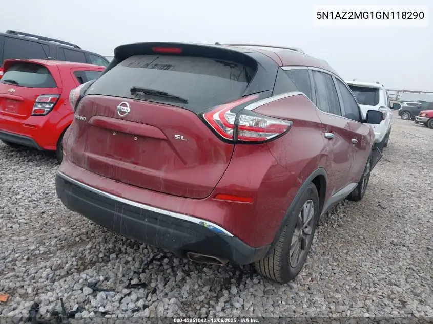 5N1AZ2MG1GN118290 2016 Nissan Murano Sl
