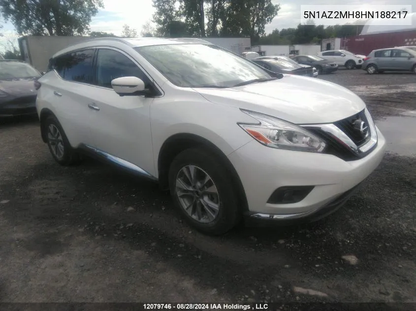 2017 Nissan Murano S/Sl/Sv/Platinum VIN: 5N1AZ2MH8HN188217 Lot: 12079746