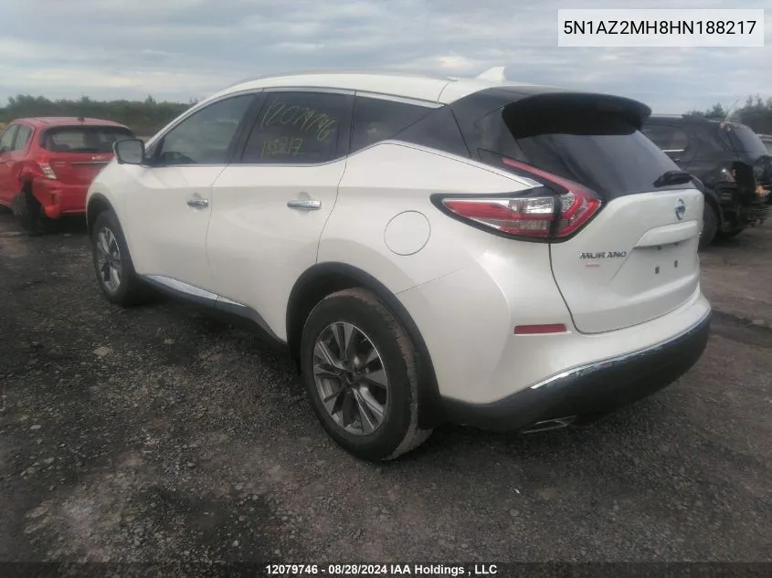 5N1AZ2MH8HN188217 2017 Nissan Murano S/Sl/Sv/Platinum