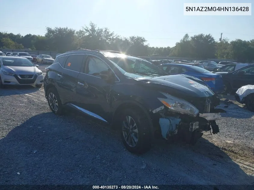 5N1AZ2MG4HN136428 2017 Nissan Murano S/Sl/Sv/Platinum