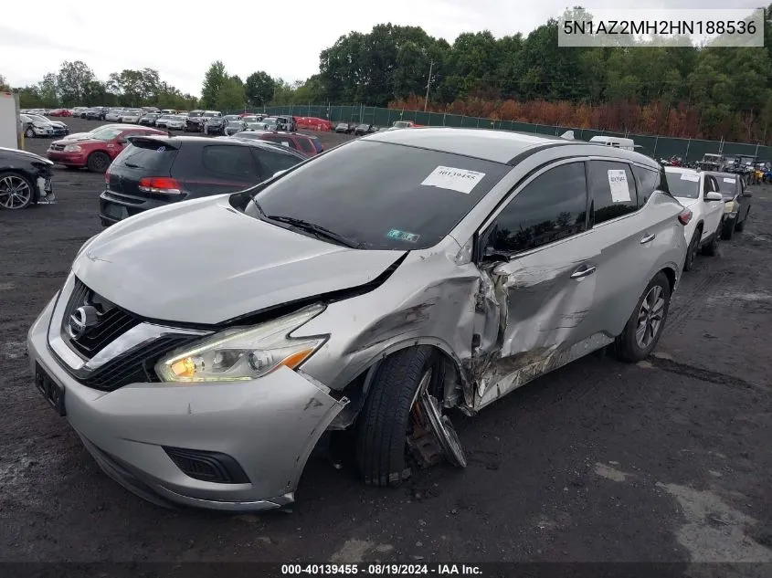 2017 Nissan Murano S VIN: 5N1AZ2MH2HN188536 Lot: 40139455