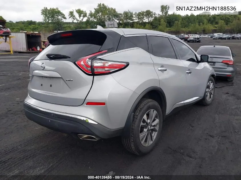 2017 Nissan Murano S VIN: 5N1AZ2MH2HN188536 Lot: 40139455