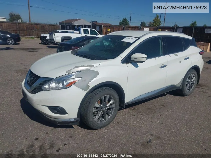 2017 Nissan Murano Sl VIN: 5N1AZ2MH4HN176923 Lot: 40163542