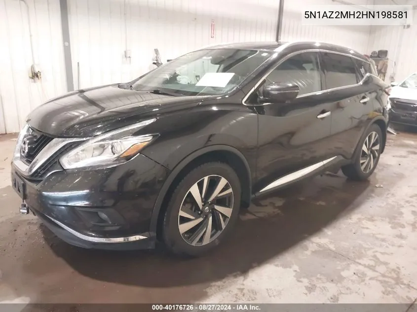 5N1AZ2MH2HN198581 2017 Nissan Murano Platinum