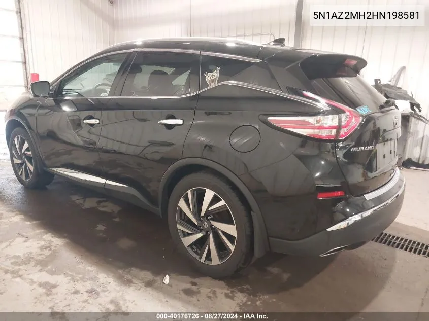 5N1AZ2MH2HN198581 2017 Nissan Murano Platinum