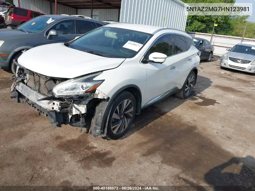 5N1AZ2MG7HN123981 2017 Nissan Murano Platinum