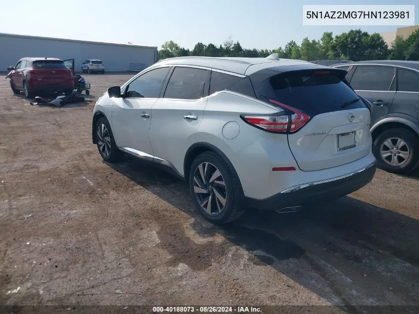 5N1AZ2MG7HN123981 2017 Nissan Murano Platinum