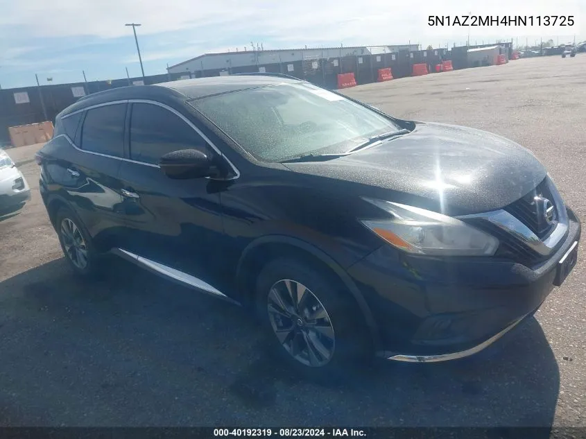 5N1AZ2MH4HN113725 2017 Nissan Murano Sv