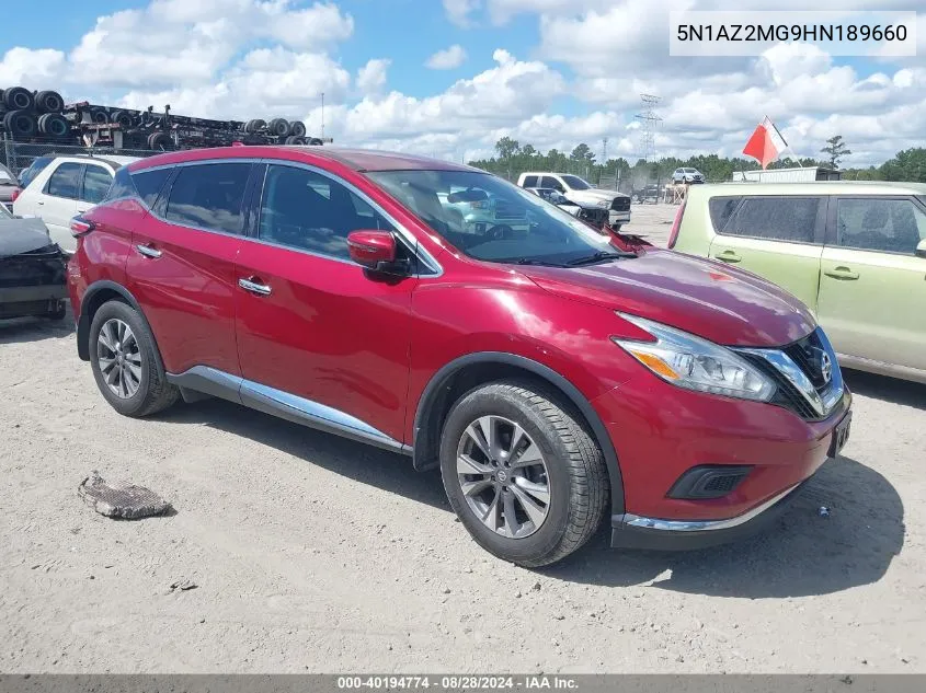 5N1AZ2MG9HN189660 2017 Nissan Murano S