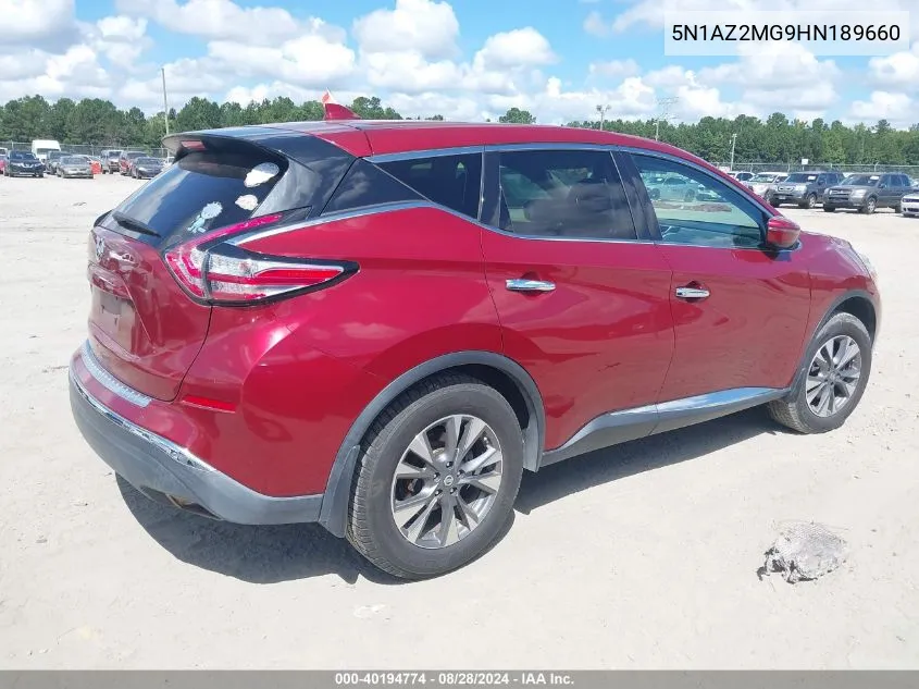 5N1AZ2MG9HN189660 2017 Nissan Murano S